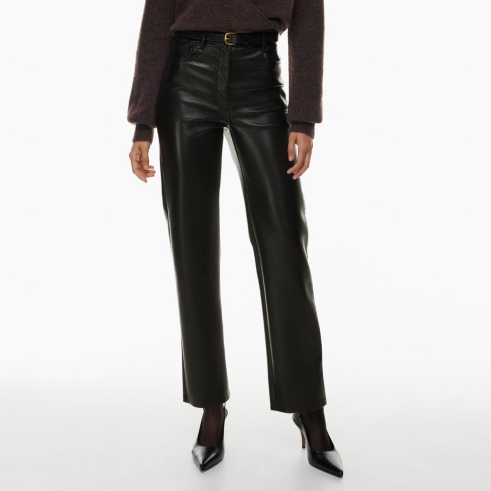 Aritzia Wilfred The Melina Pant Faux Leather Pant Regular Length Size 0 XS Black